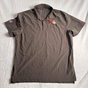 Nike Dri-Fit NFL Cleveland‎ Browns Short Sleeve Polo Collared Shirt Men's XXL